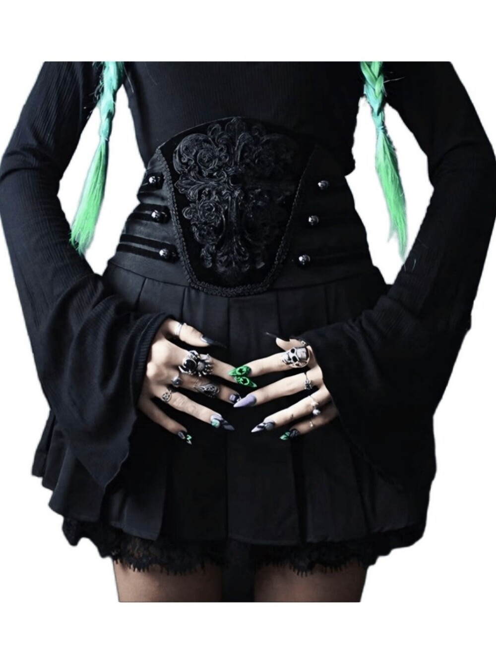 Killstar Abbey Pleated Skirt